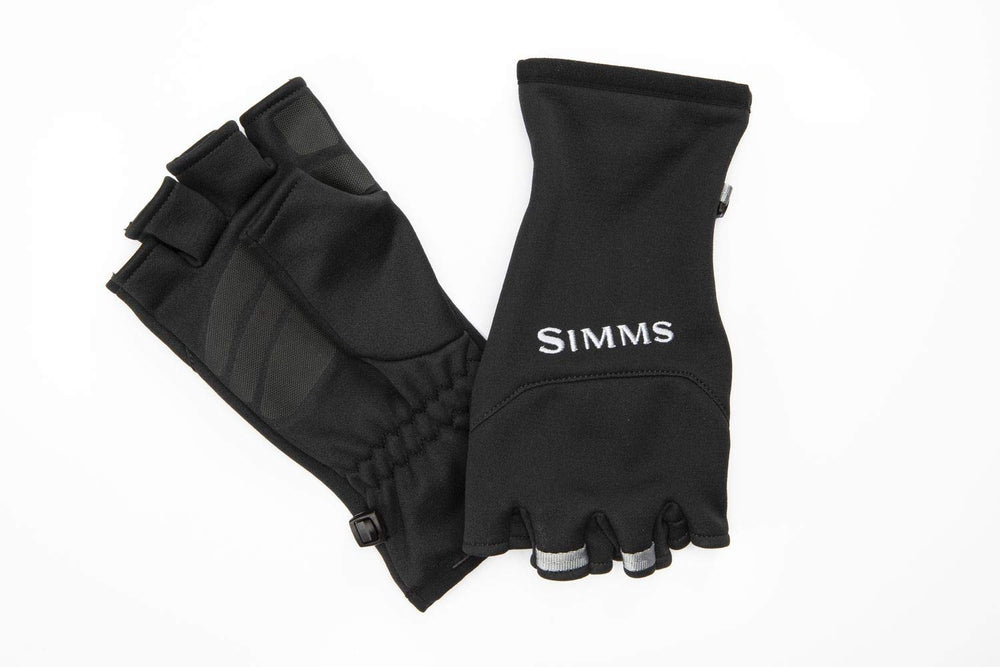 Simms Freestone half-finger mitt XL Black full shot showing overall form and build