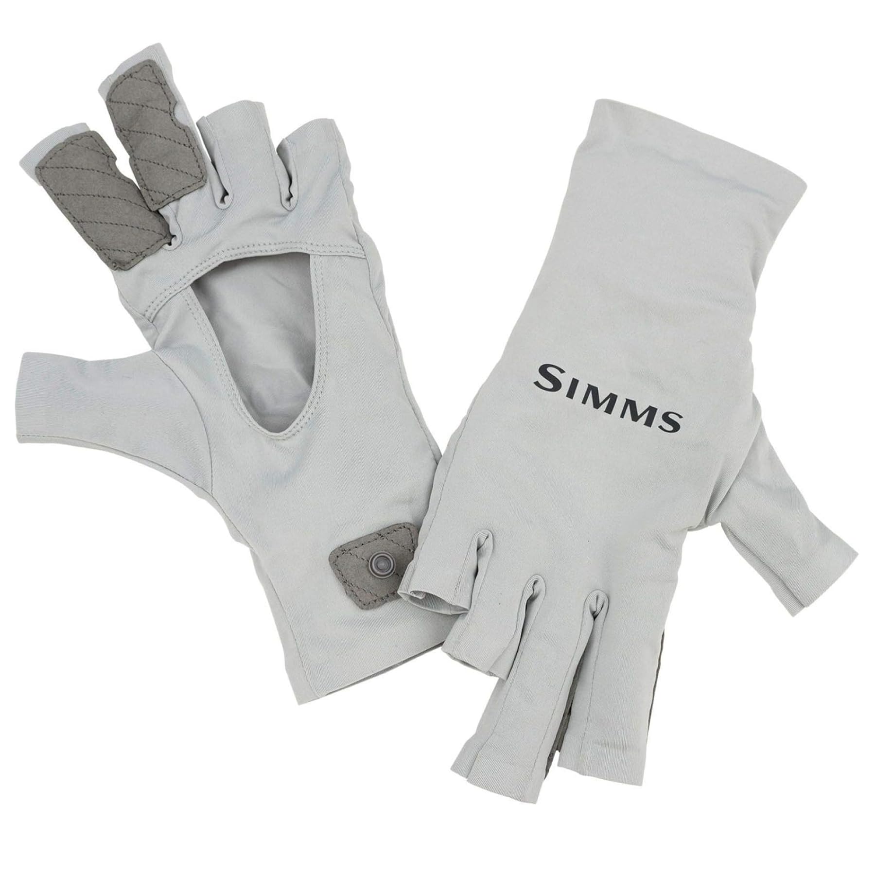 Simms SolarFlex fingerless glove enhances dexterity for knot tying and lure rigging.