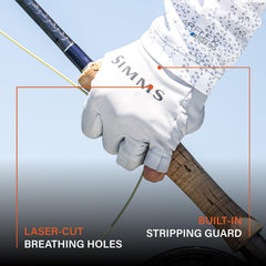 Simms SolarFlex quick-dry fabric keeps hands comfortable after splashes.