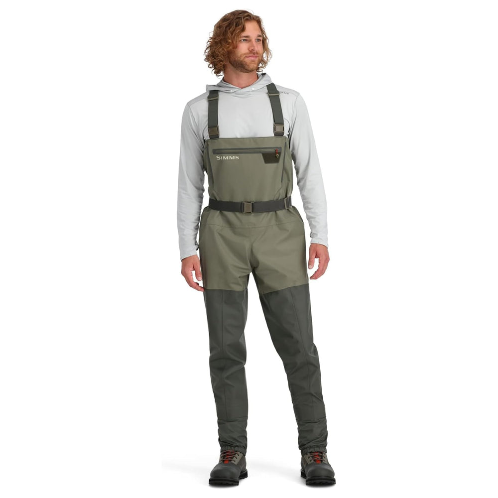 Simms Tributary gravel guards protect cuffs during rocky river crossings.