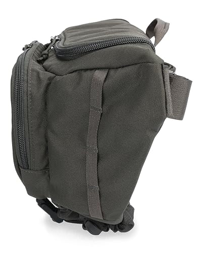 Simms Tributary Hip Pack Basalt side view showing compact, accessible gear storage.