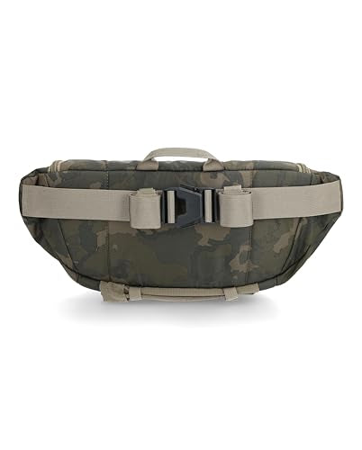 Simms Tributary Hip Pack Regiment olive drab with daisy chain and tool dock for gear setup
