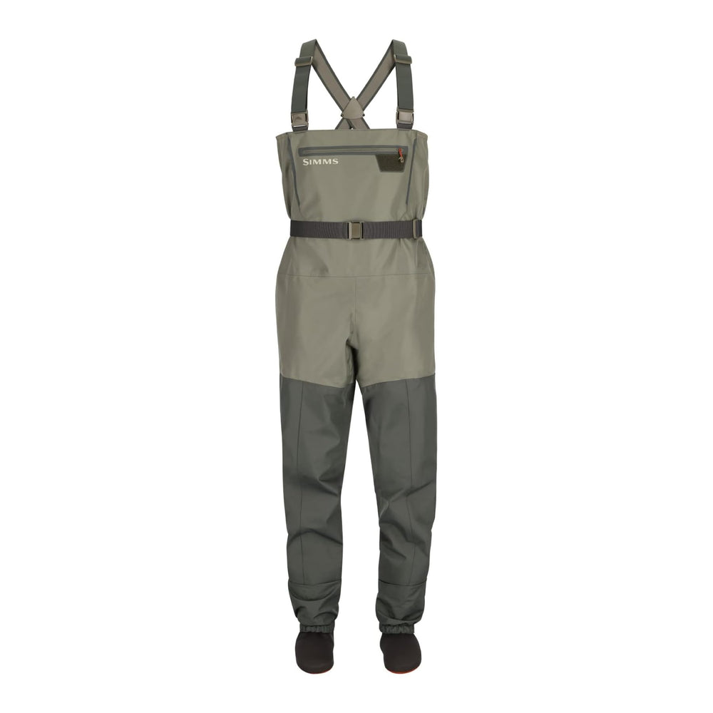Simms Tributary stockingfoot waders in full view for all-day river fishing.