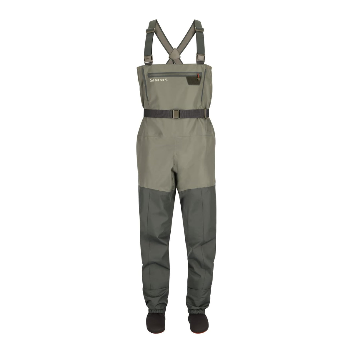 Simms Tributary waders full setup ready for river fishing and all-day wear