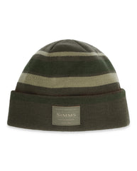 Simms Windstopper Beanie worn on head, versatile style and secure one-size fit.