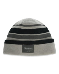 Simms Windstopper Beanie Smoke front view, windproof warmth for cold commutes