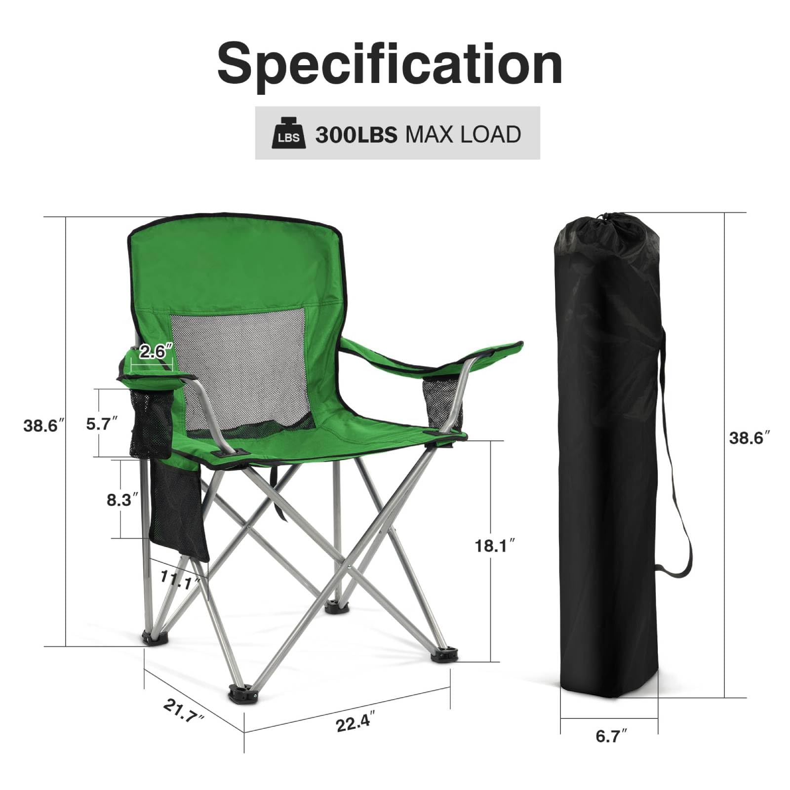 Simple Deluxe camping chair storage pocket holds sunscreen or snacks within reach.