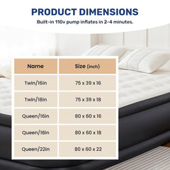 Simple Deluxe queen air mattress shown with carrying bag for easy transport.