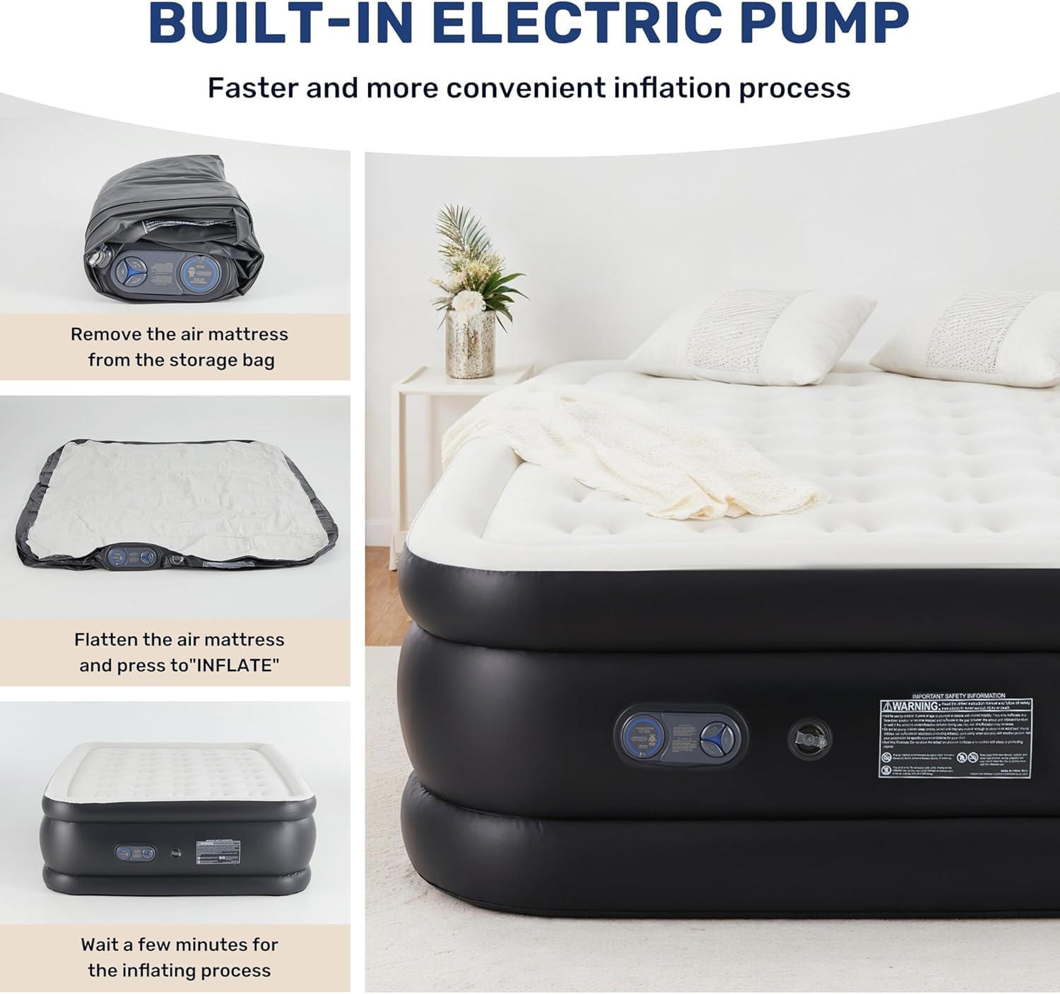 Simple Deluxe mattress surface with soft flocking fabric for moisture-wicking comfort.