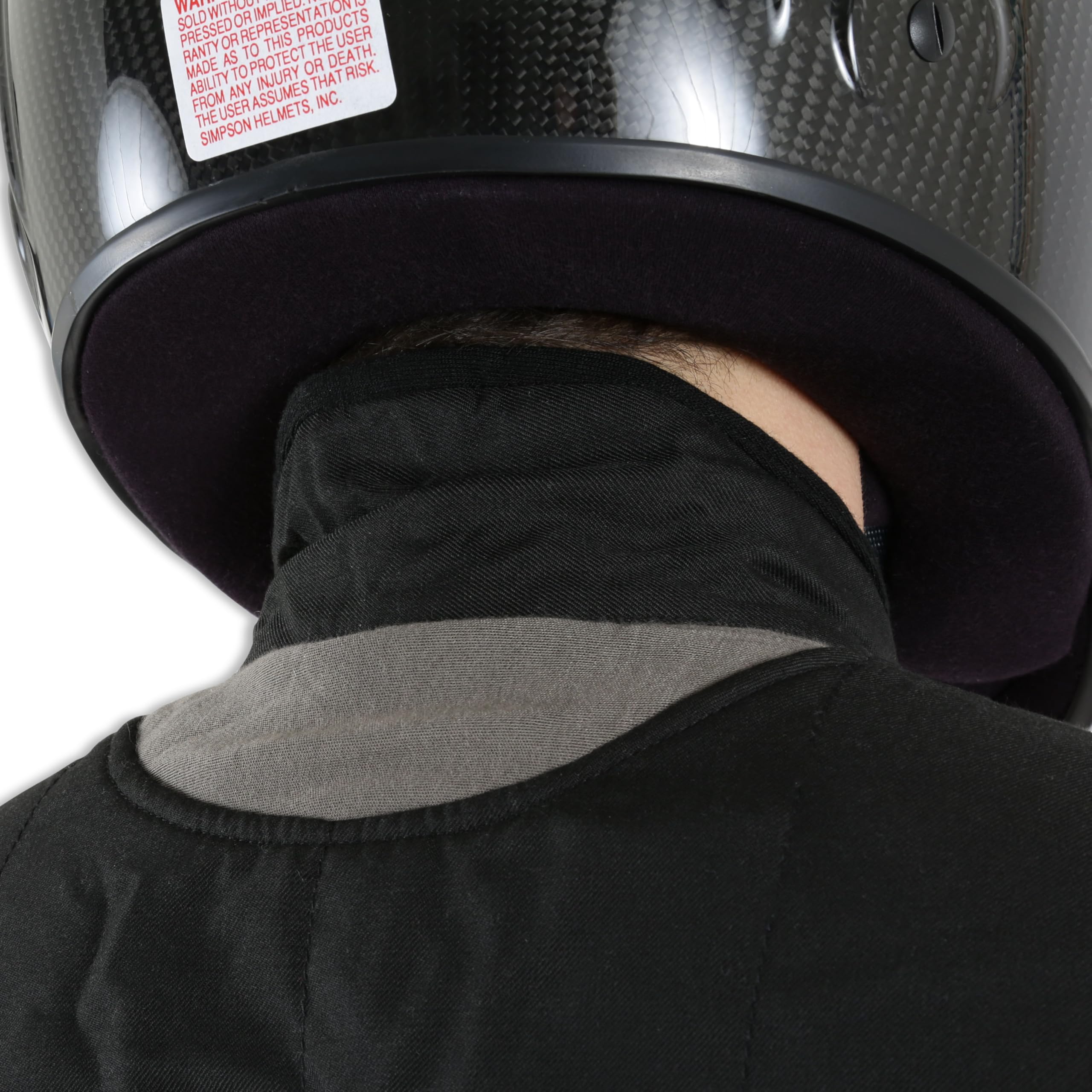 SIMPSON Helix suit stitch detail shows durability under stress.