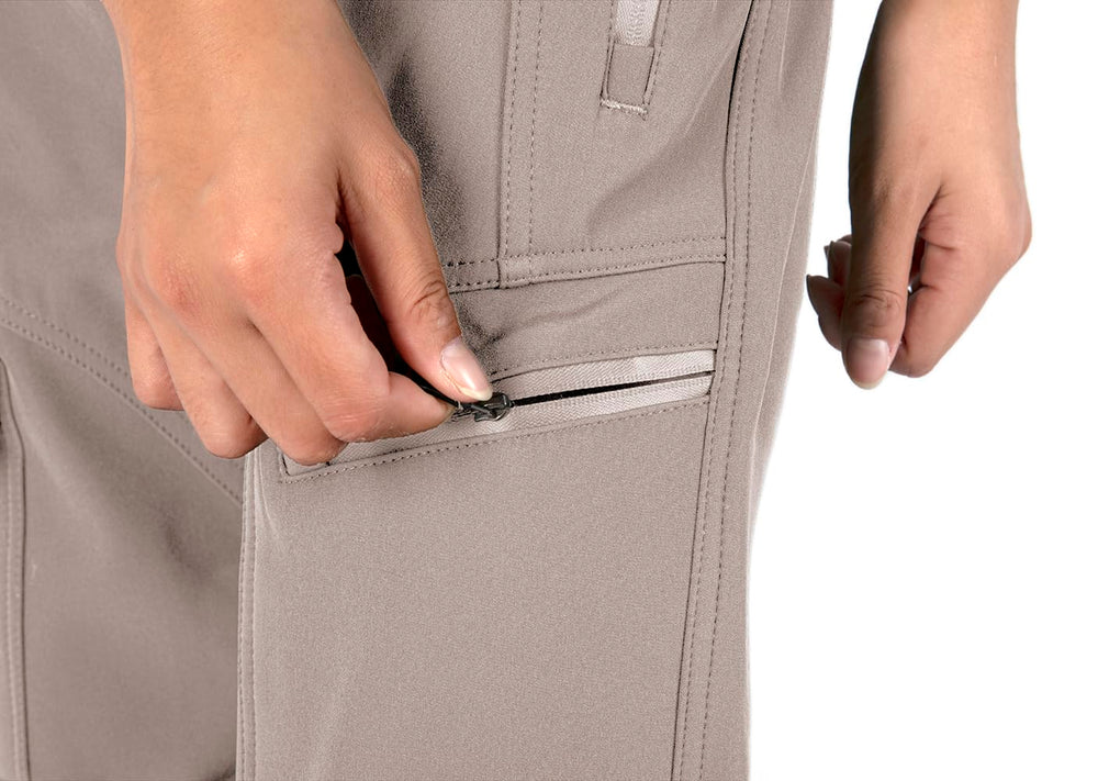 Singbring khaki fleece-lined pants ready for skiing, hiking, and casual outings