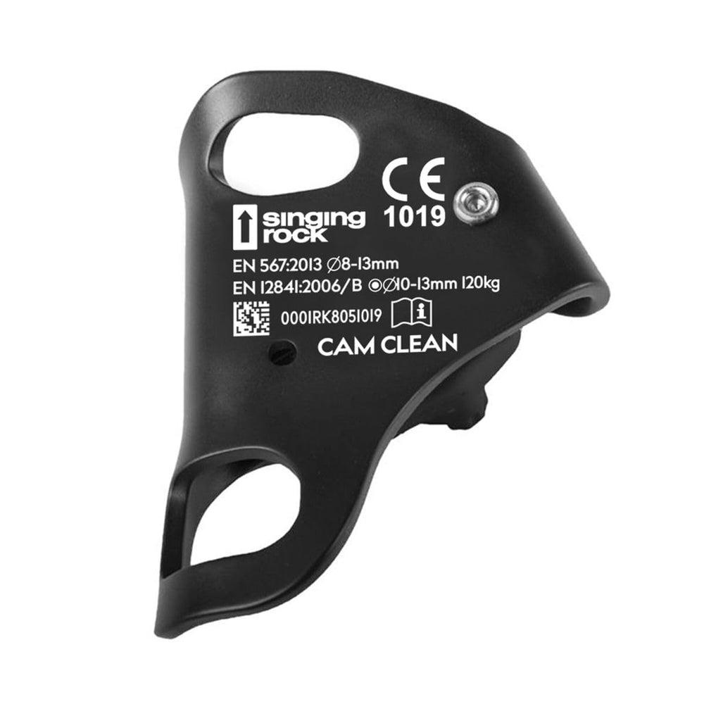 Singing Rock Chest Cam Clean Ascender with gloved hands on the rope
