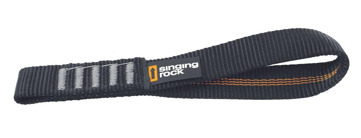 Singing Rock Locker Attachment Sling on harness demonstrating secure harness connection