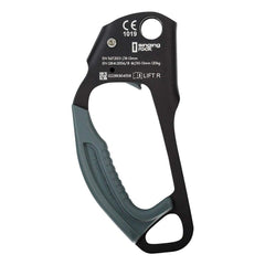 Singing Rock 8cm piton in hand, showing Co-Mo hardened steel durability