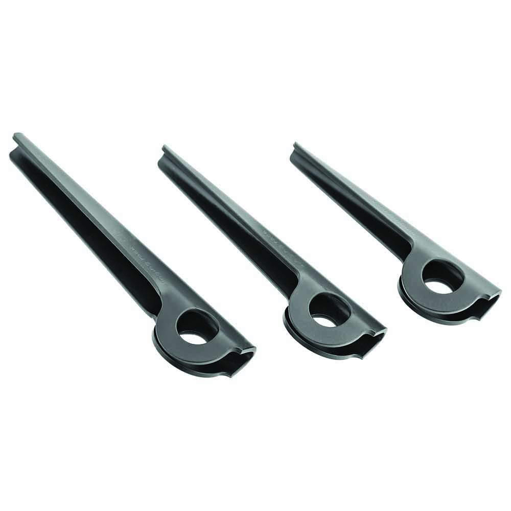 Singing Rock Steel Piton V 8CM placed in a rock crack for aid climbing
