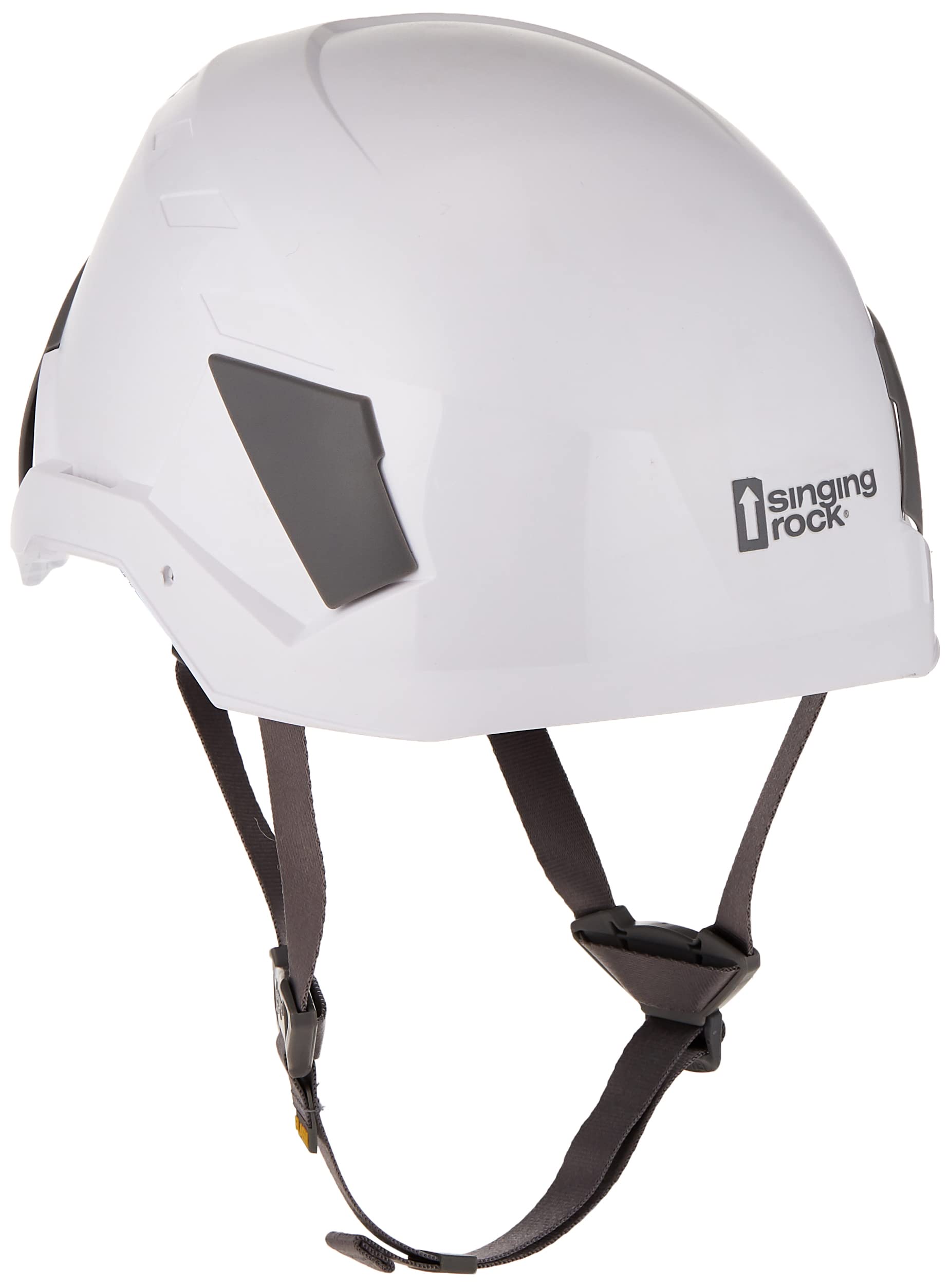 Singing Rock Flash Industry helmet, front view, enhances head protection on busy worksites.