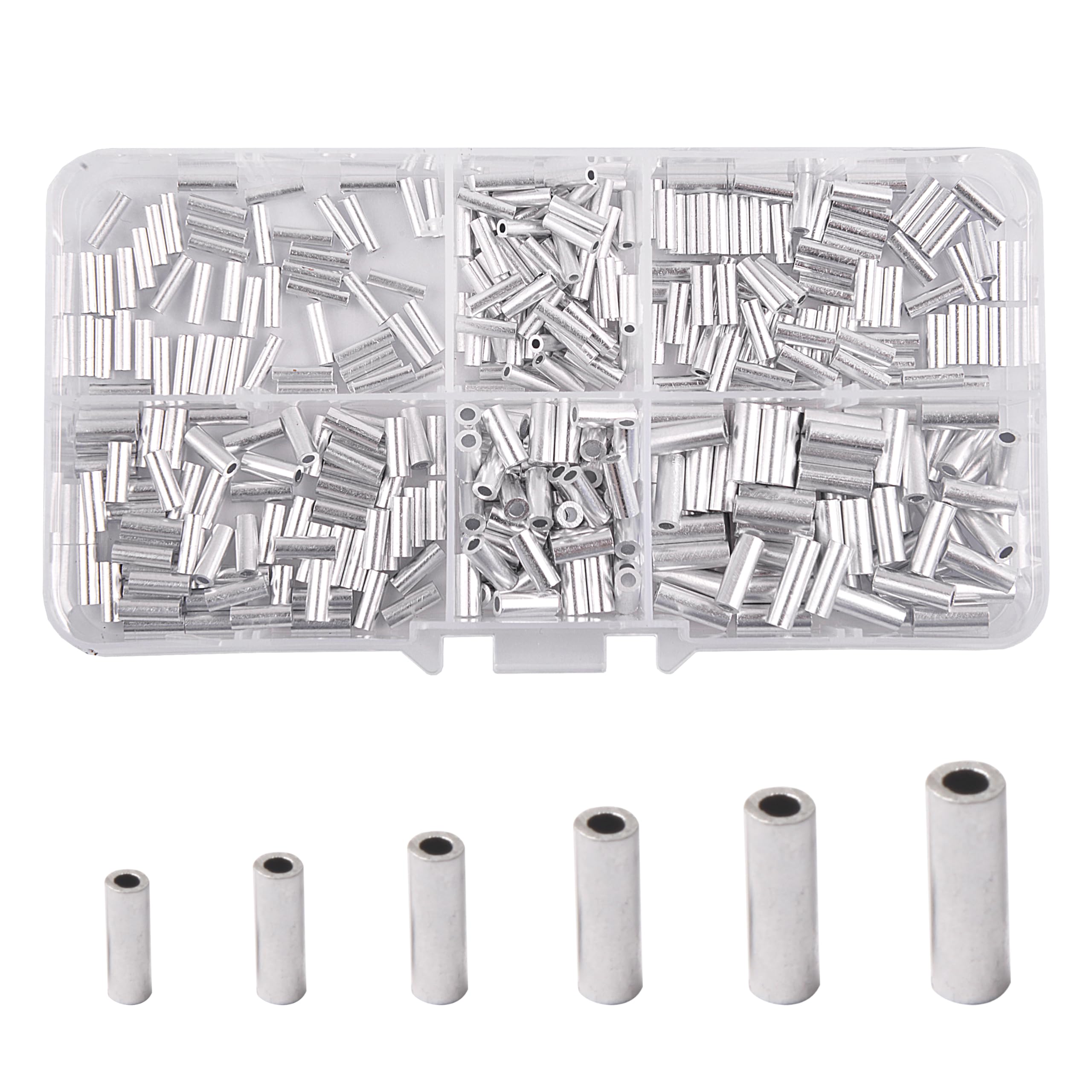 Aluminum single-barrel crimp sleeve 1.0mm - 50pcs