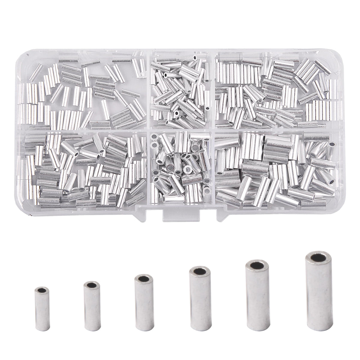 Aluminum single-barrel crimp sleeve 1.0mm - 50pcs
