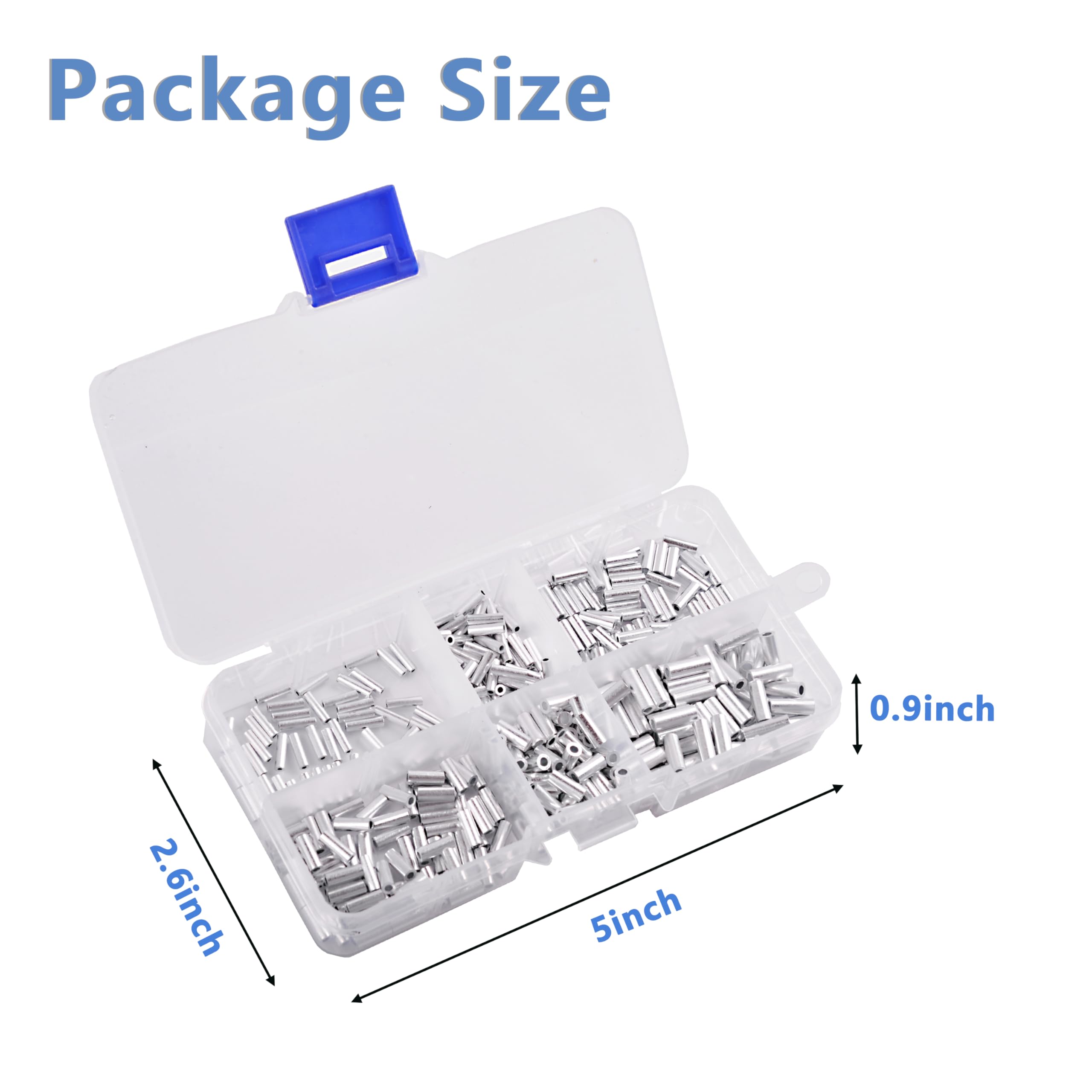 Aluminum single-barrel crimp sleeve 2.0mm - 70pcs