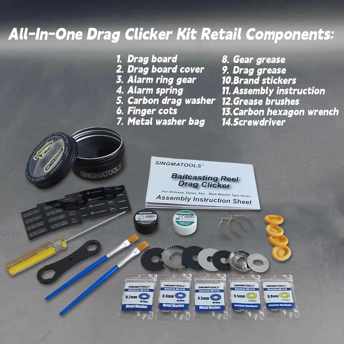 SINGMATOOLS drag-clicker reel parts installation highlights lightweight upgrade for Shimano baitcasting reels