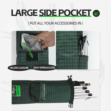 Interior space accommodates 10+ fishing rods and gear