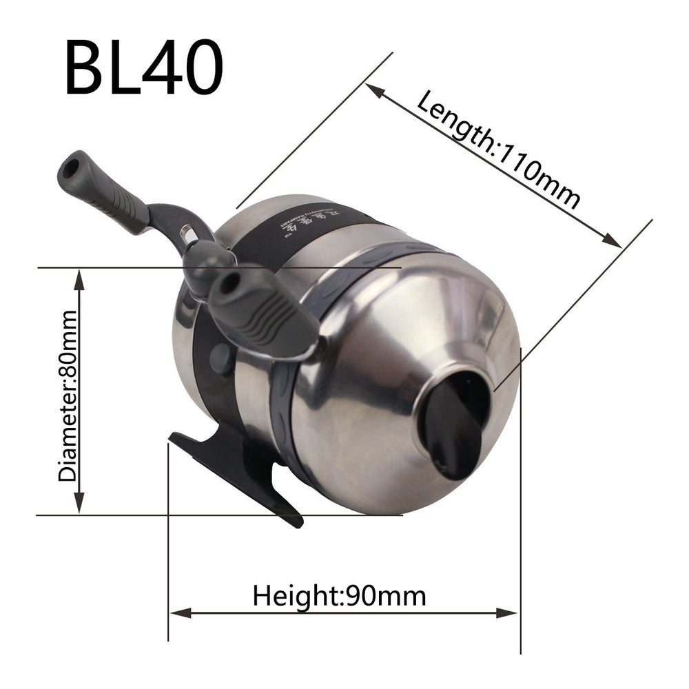 Spincast reel with fishing line attached