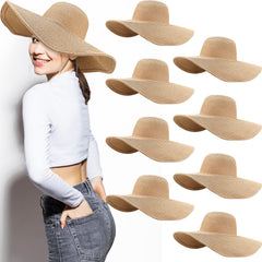 Foldable woven straw hat in khaki color, close-up