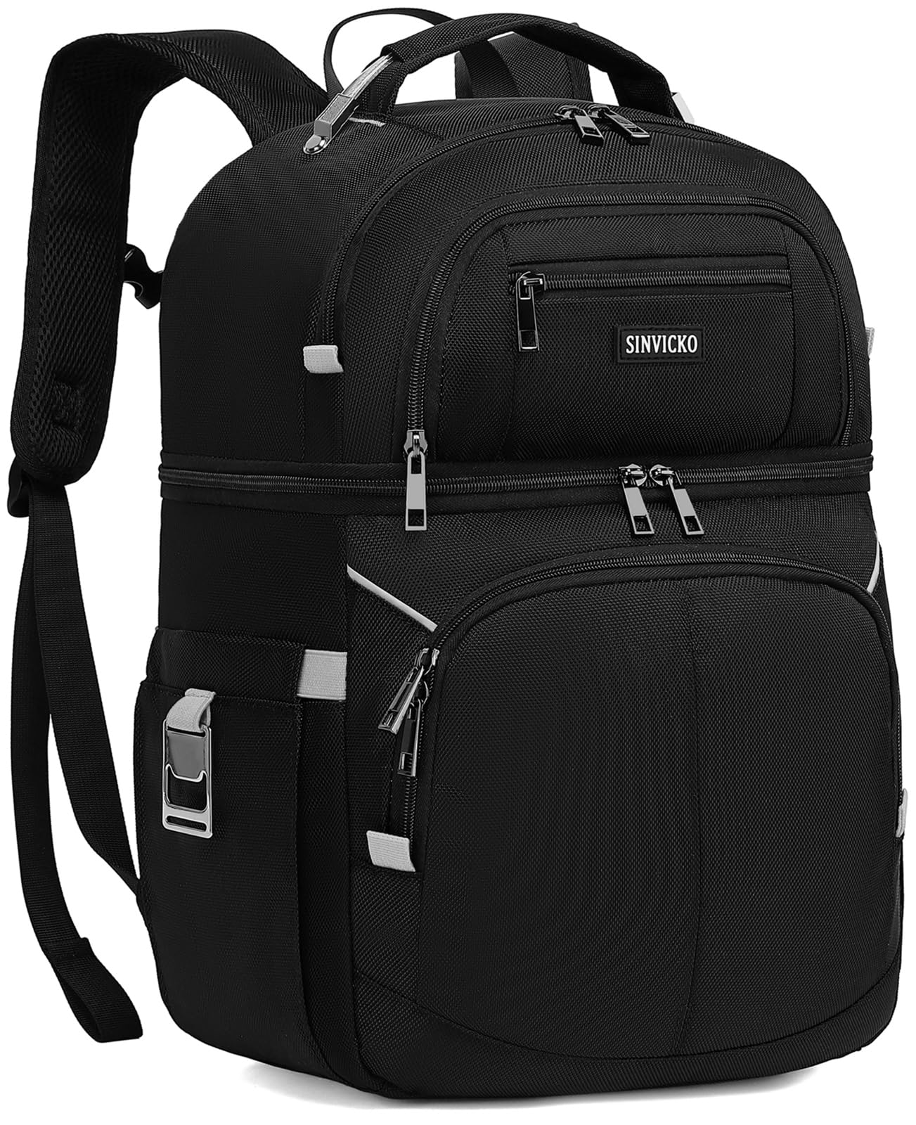 SINVICKO cooler backpack main compartment keeps items organized with insulated storage for fresh meals.