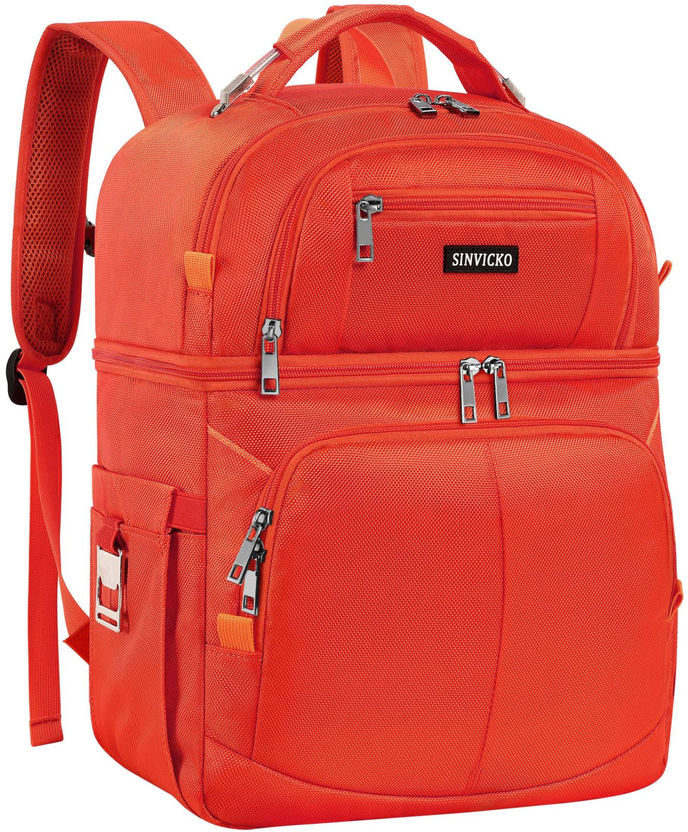 SINVICKO insulated cooler backpack front view showing roomy space for meals on the go