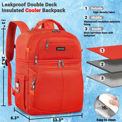 SINVICKO insulated cooler backpack side pockets ideal for water bottles or utensils