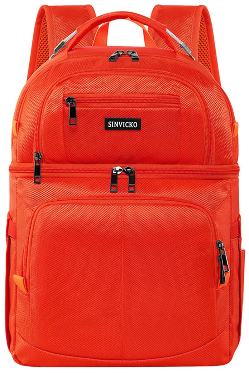 SINVICKO insulated cooler backpack in use at beach or picnic for fresh snacks