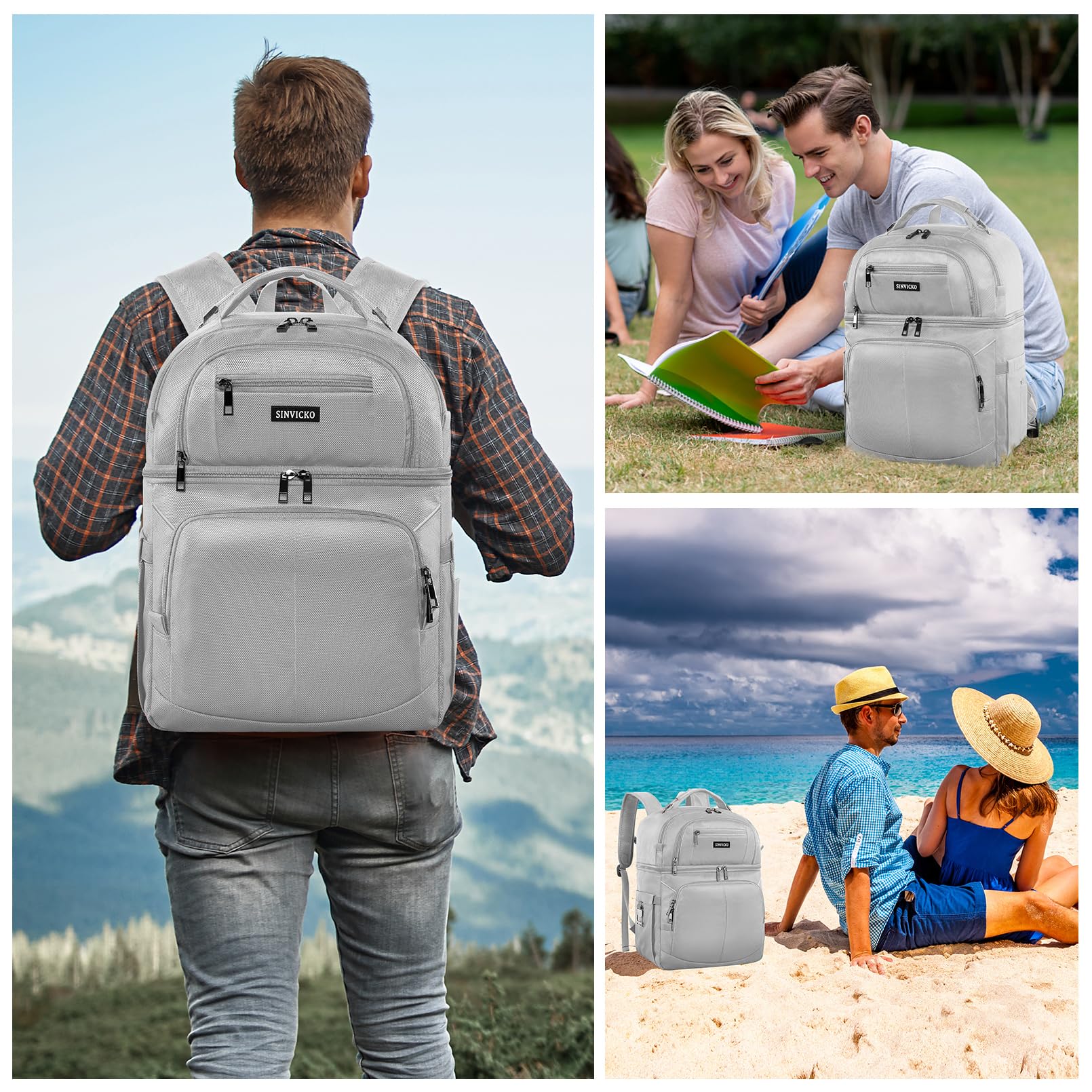 SINVICKO large capacity design fits meals, drinks, and everyday essentials
