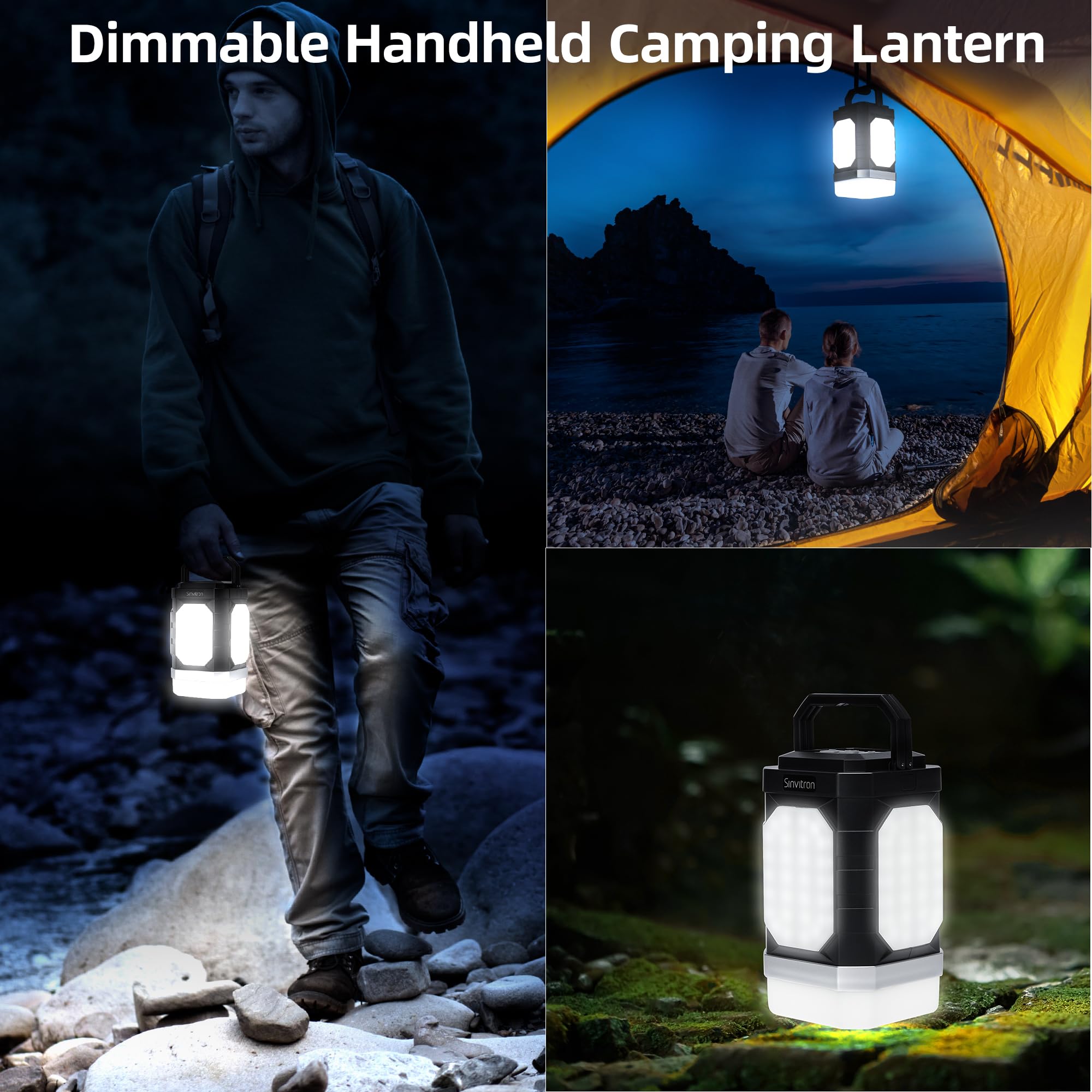 Sinvitron lantern IPX5 waterproof for rain and rugged outdoors