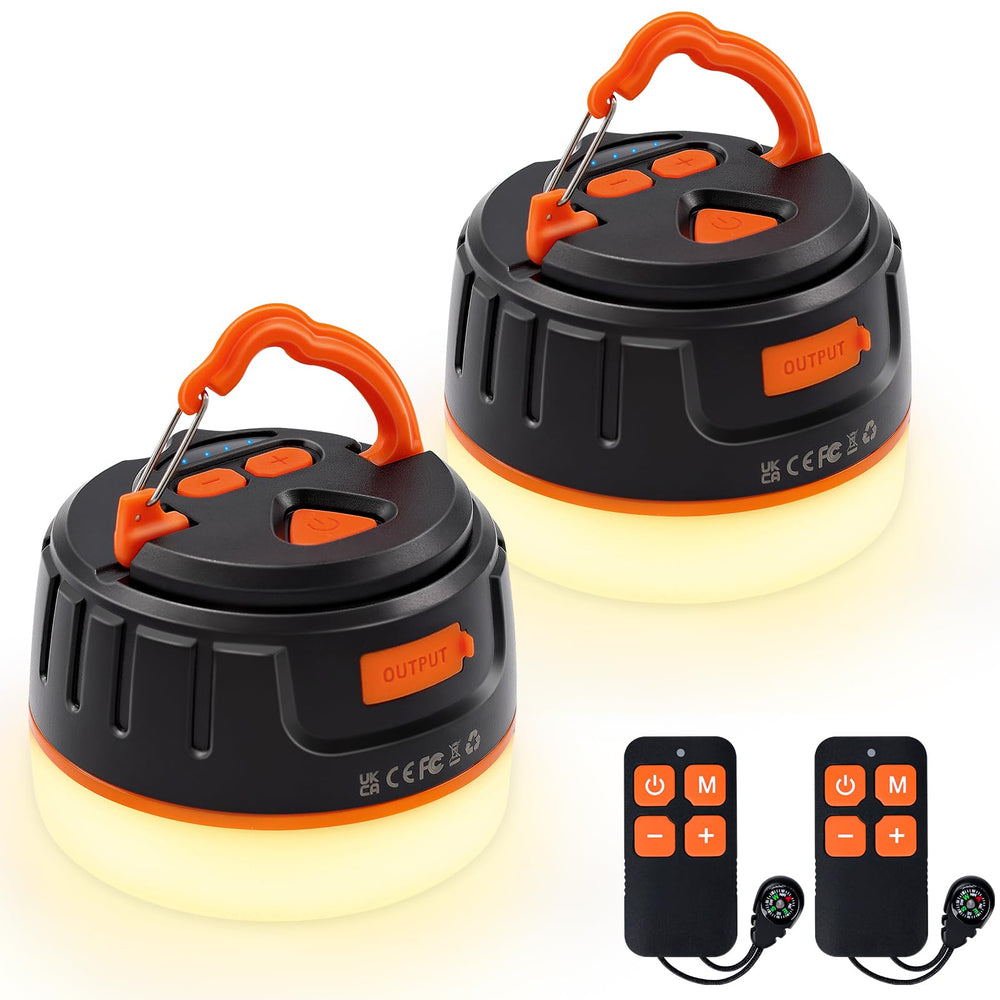 Sinvitron LED camping lantern with remote control ready for distant dimming and easy setup.