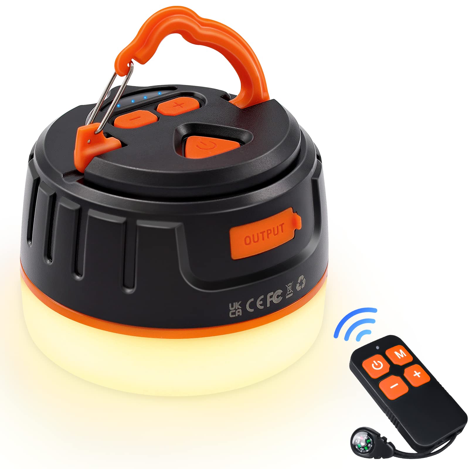 Sinvitron LED camping lantern with remote control for easy brightness adjustment