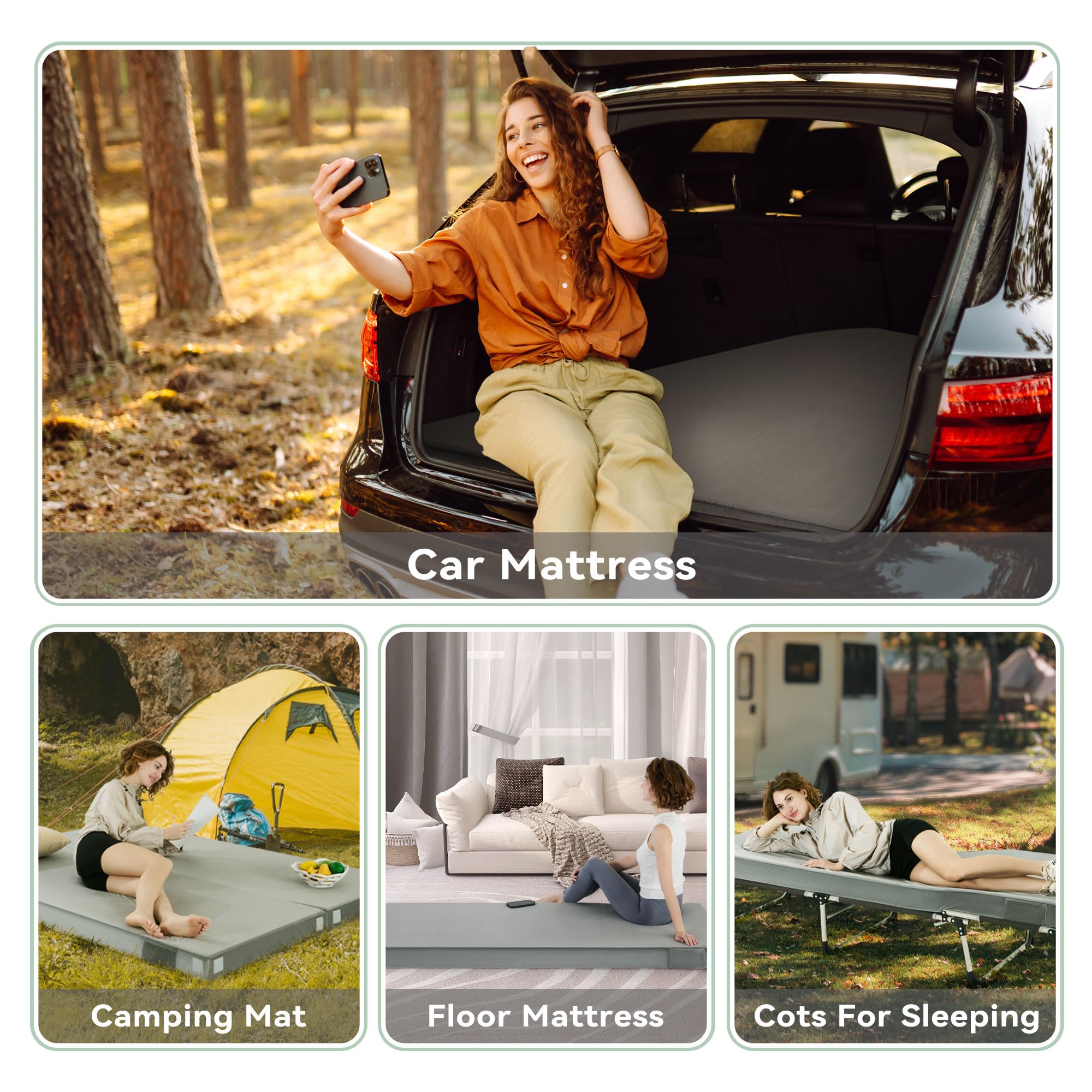 SINWEEK camping mattress in tent setup illustrating comfort on uneven ground.
