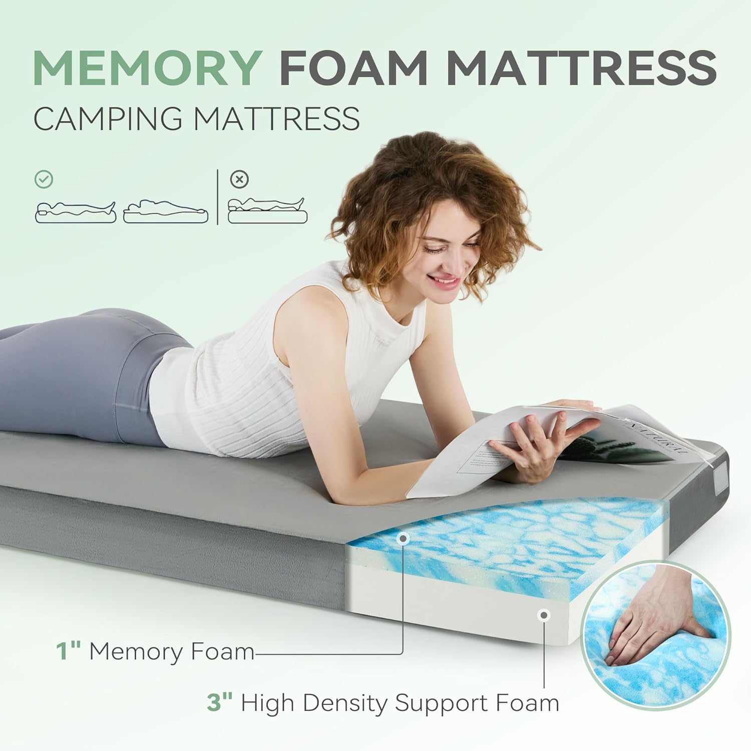 SINWEEK memory-foam and high-density foam structure provides stable support.