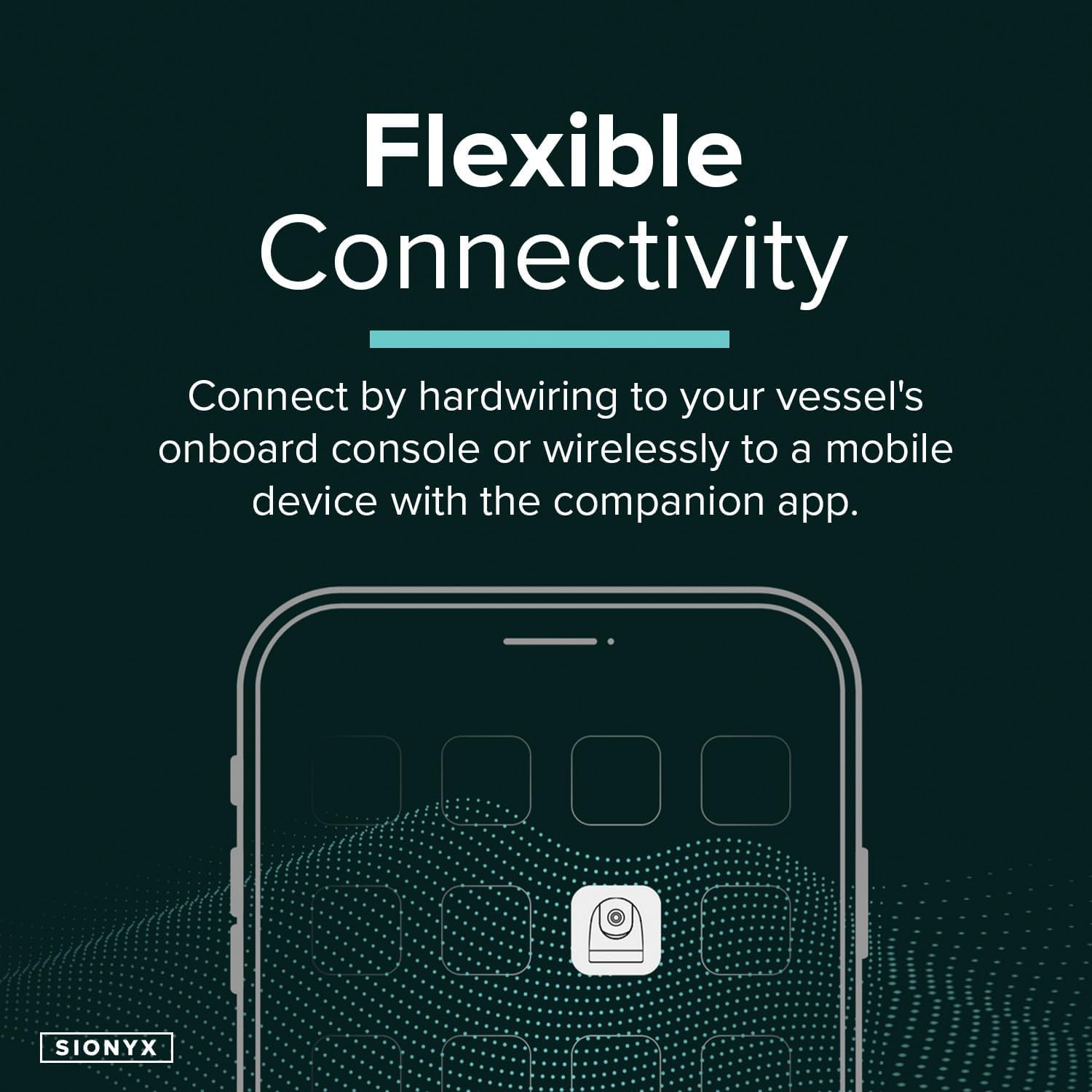 SiOnyx Nightwave flexible connectivity streams to MFDs and the mobile app.
