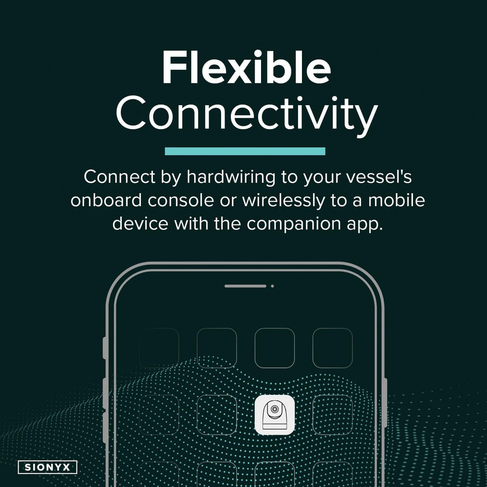 SiOnyx Nightwave flexible connectivity streams to MFDs and the mobile app.