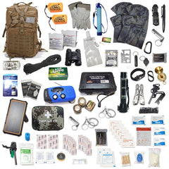 Sirius Survival 72-hour kit open, showing ready-to-grab contents.