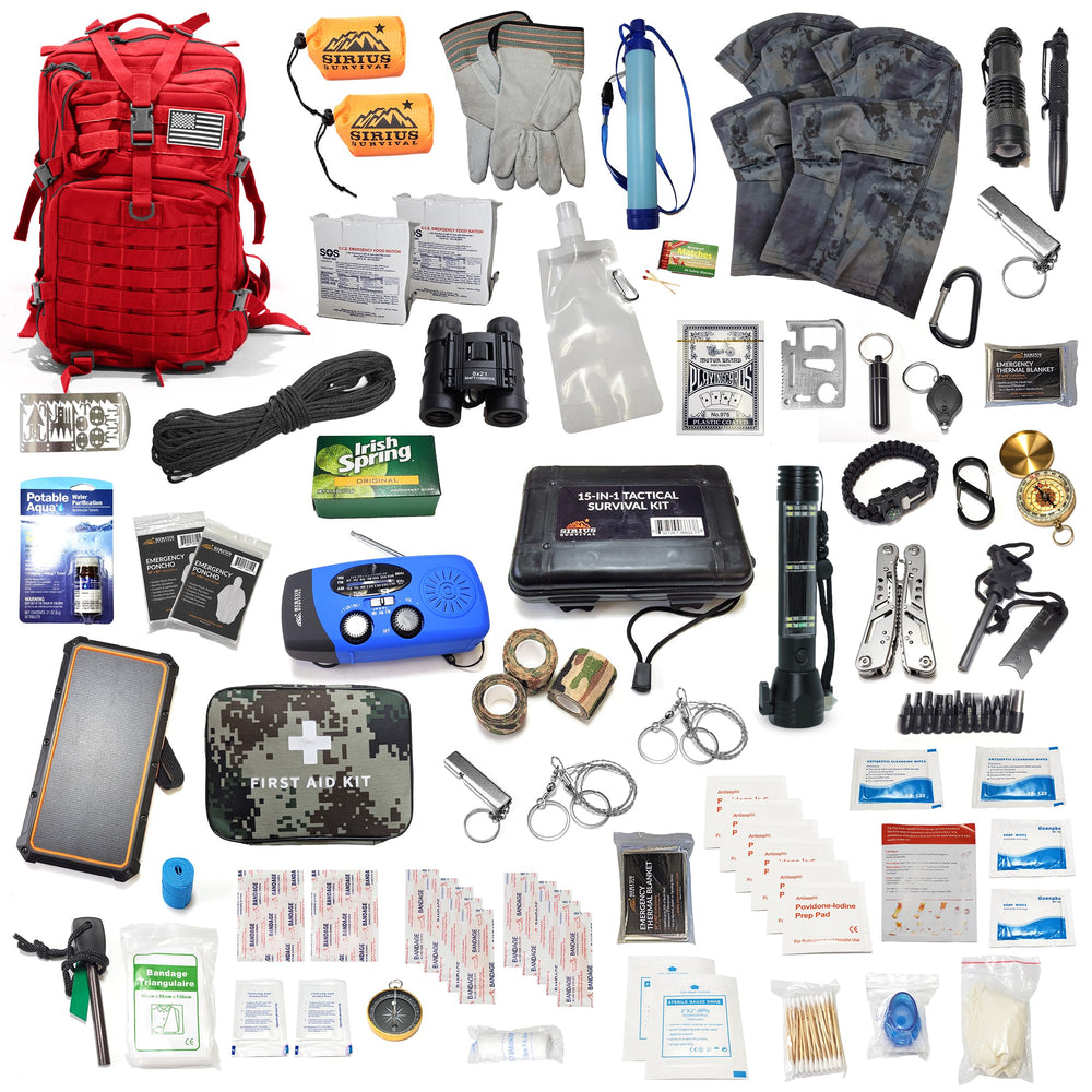 Sirius Survival 72-hour kit for two, compact and portable.