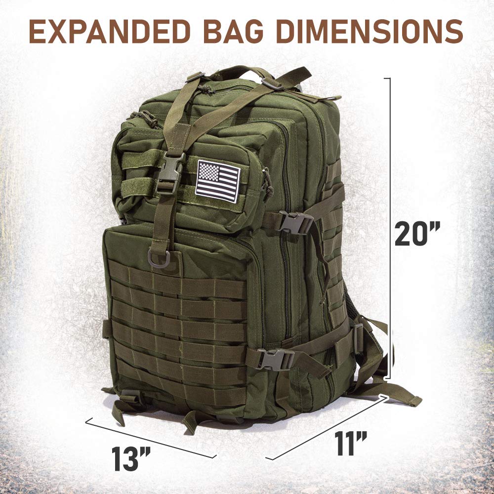 Sirius Survival Bag ergonomic shoulder and waist straps support long carries.
