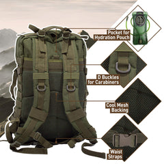 Sirius Survival Bug Out Bag adjustable straps demonstrate comfortable ergonomic fit for heavy loads.