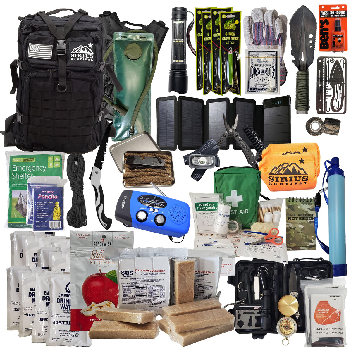 Sirius Survival Bug Out Bag backpack ready for emergencies