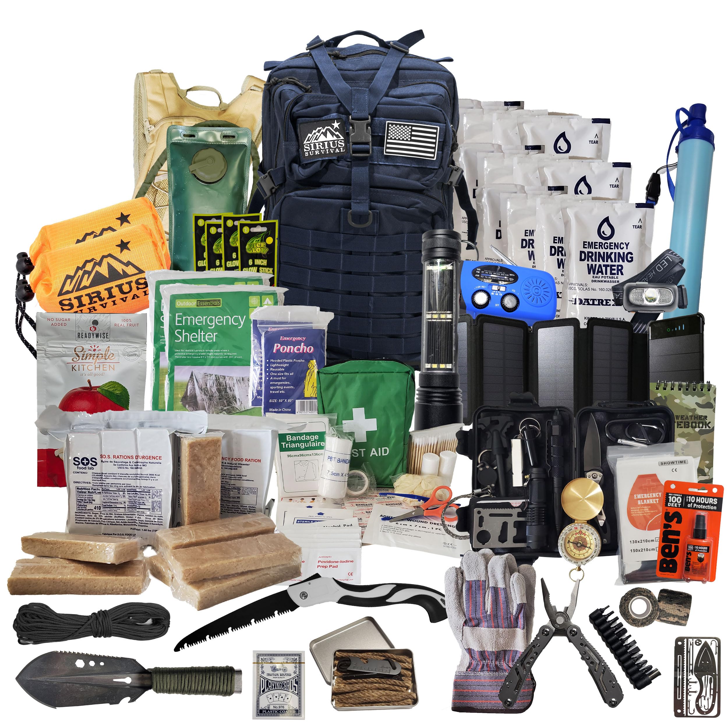 Sirius Survival Bug Out Bag side pocket access for quick tool retrieval.