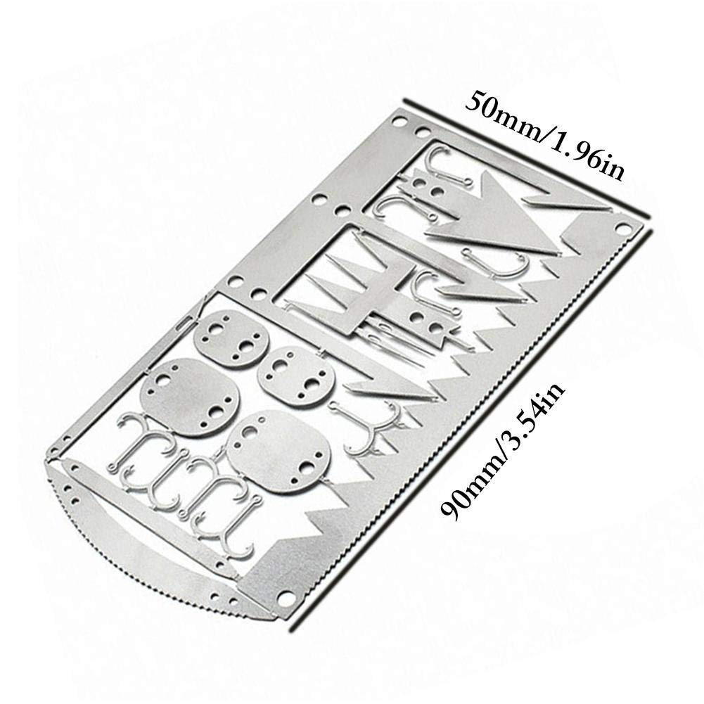 Sirius Survival credit-card multitool opened showing all 22 tools