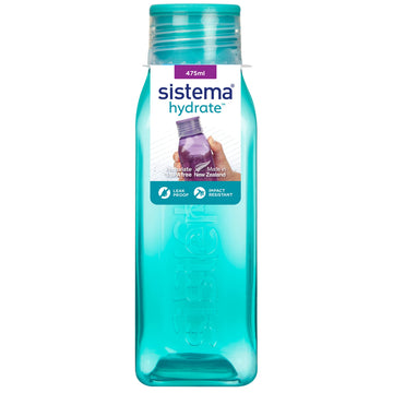Sistema BPA Free Stackable Square Bottle 475ml for on-the-go hydration