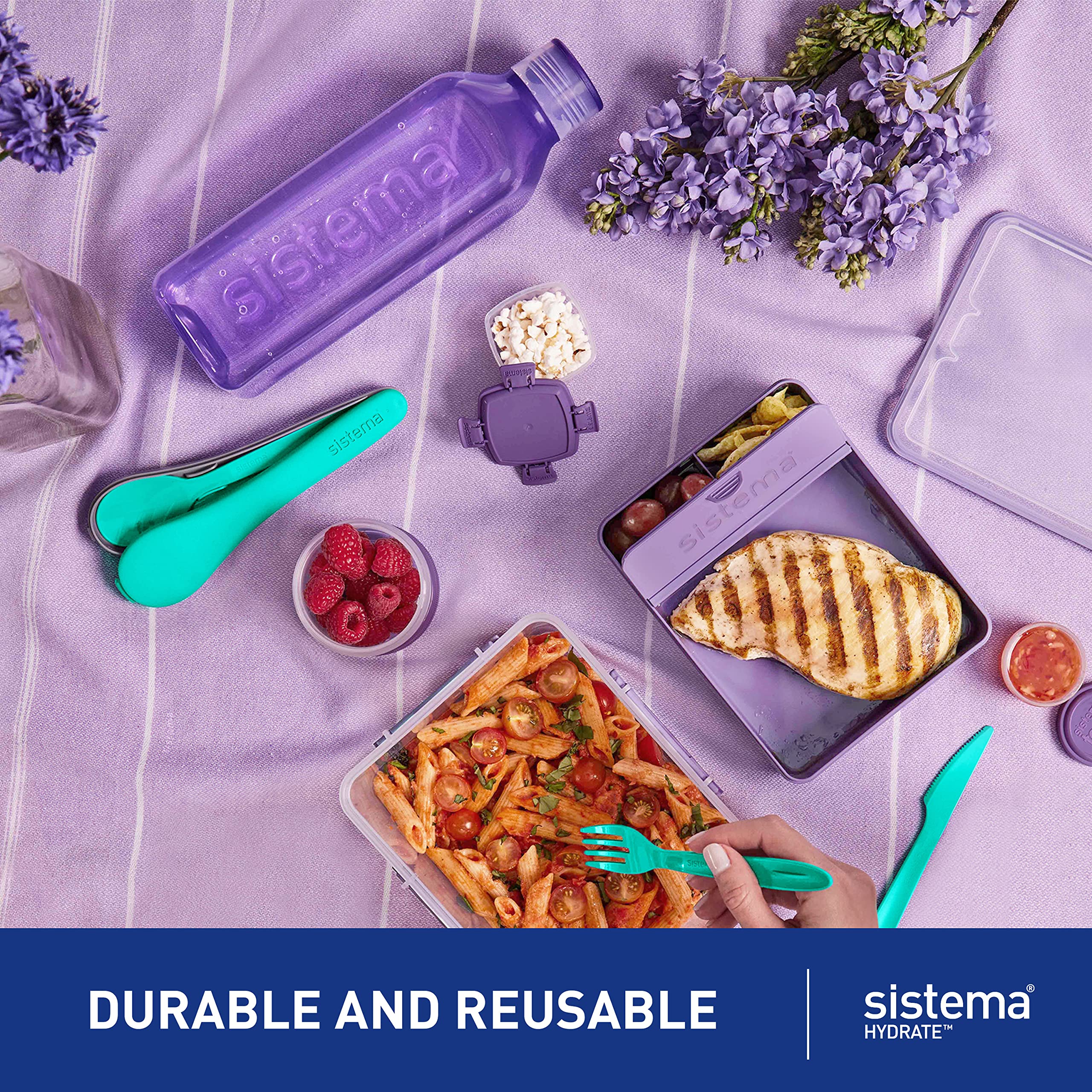 Sistema BPA Free Stackable Square Bottle Top Rack Dishwasher Safe for quick cleaning