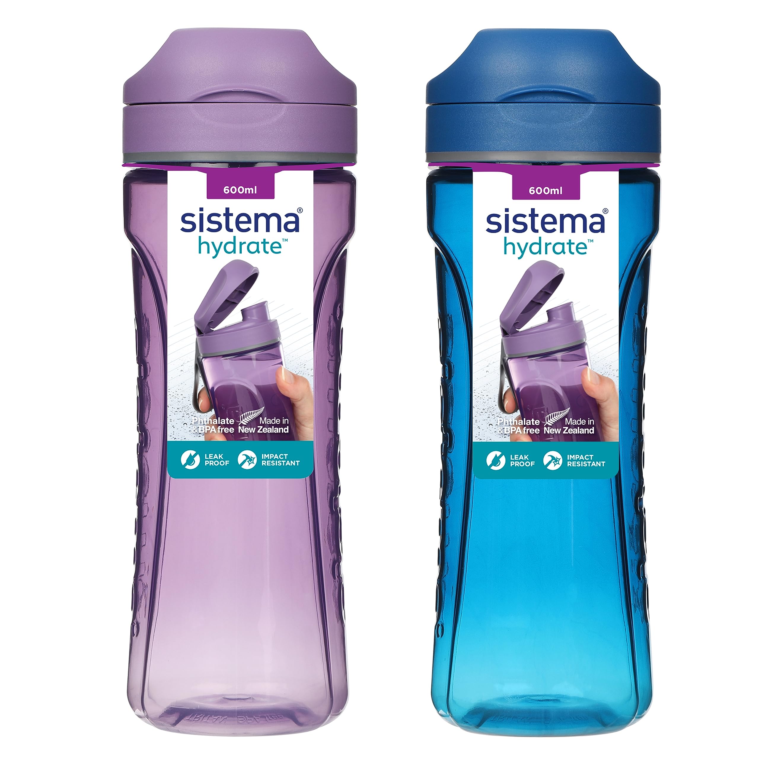 Sistema Swift bottle wide mouth for smooth, spill-free sipping on the go.