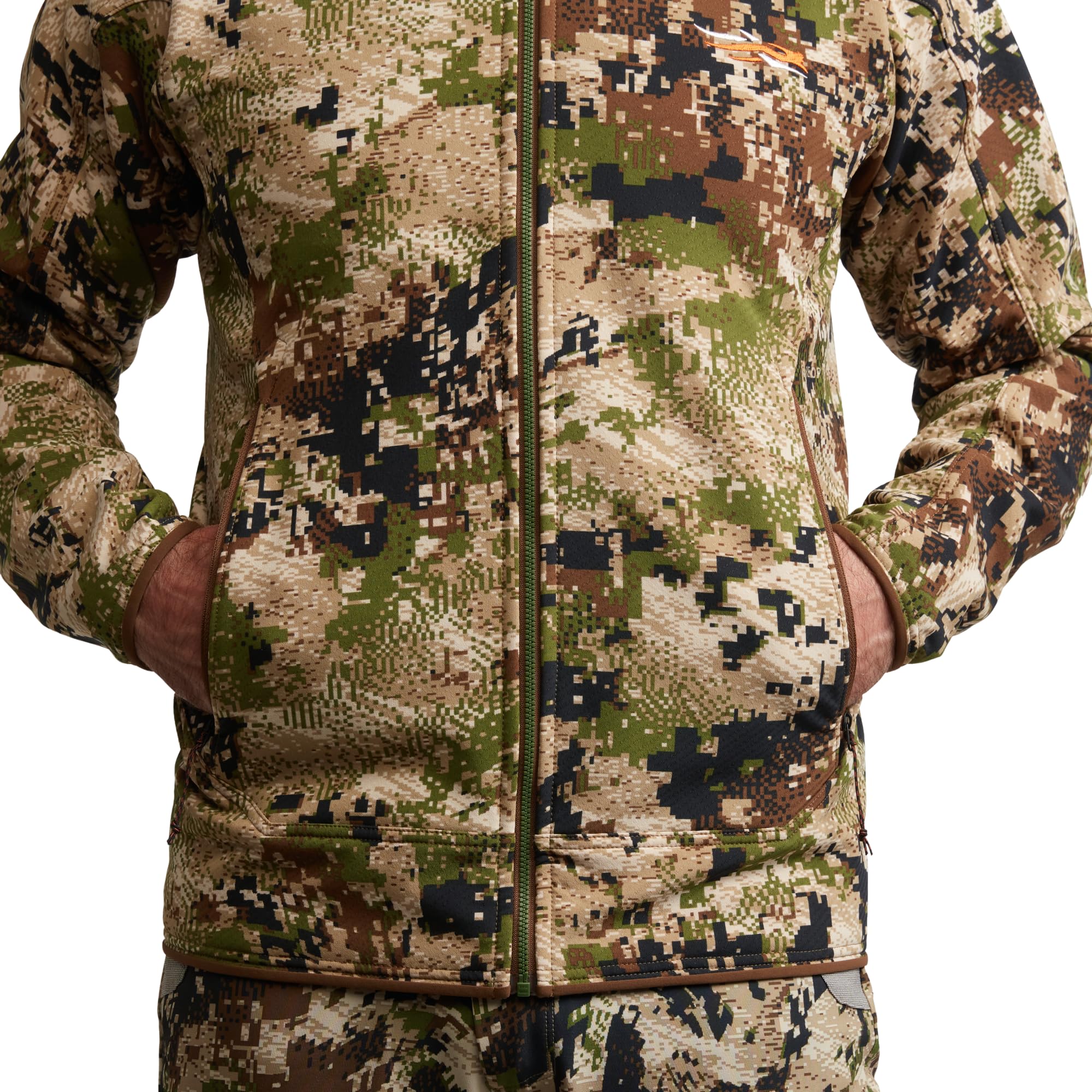 SITKA Alpha Fleece Hooded Jacket is a versatile mid-layer for hunting, hiking, and outdoor adventures.